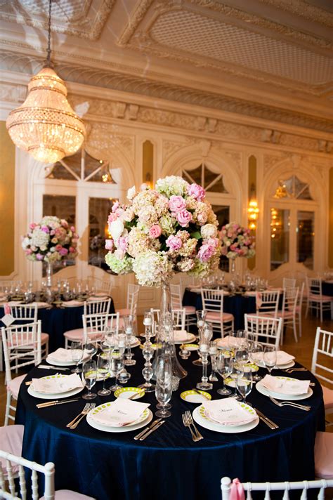 navy blue wedding reception ideas.